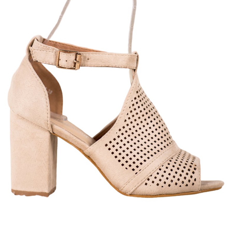 Small Swan Sandálias elegantes a céu aberto bege