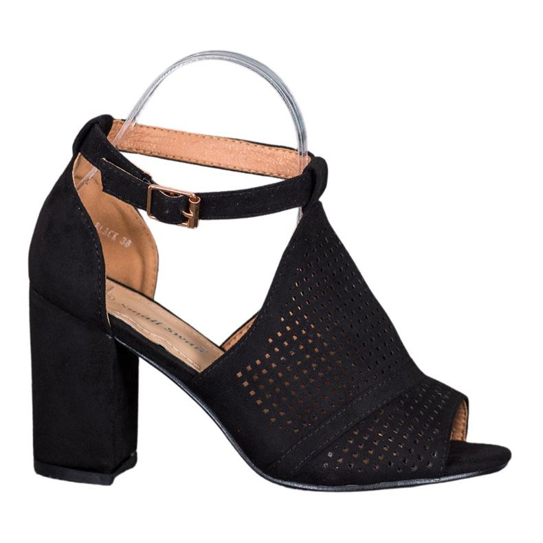 Small Swan Sandálias elegantes a céu aberto preto