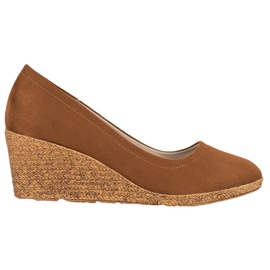 Goodin Bombas de cunha de camurça marrom