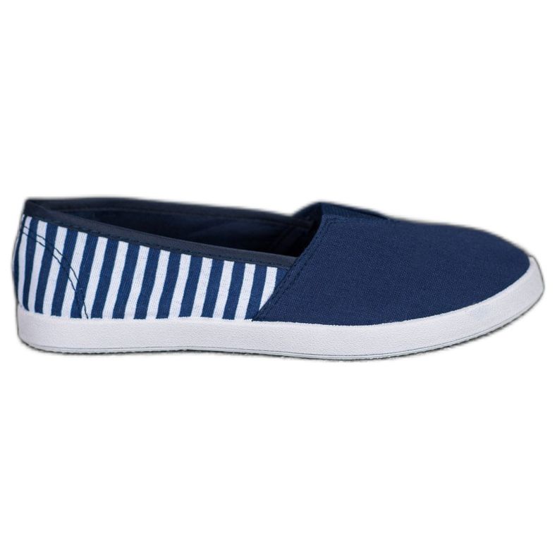 SHELOVET Slipons azul marinho com listras