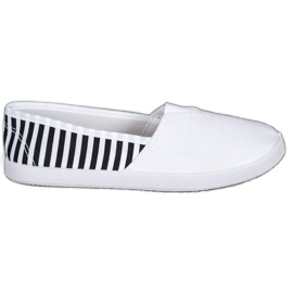 SHELOVET Slipons brancos com listras SHELOVET Slipons brancos com listras