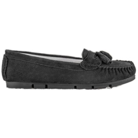 Mocassins de couro VINCEZA confortáveis preto Mocassins de couro VINCEZA confortáveis preto