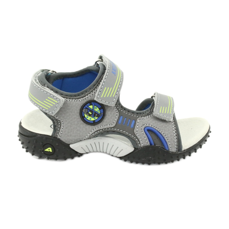 American Club Sandálias com palmilha de couro American HL20/20, cinza-azulado