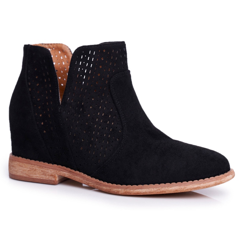 Botas femininas com salto plano camurça aberturas escuras pretas preto Botas femininas com salto plano camurça aberturas escuras pretas preto