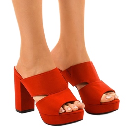 Salto alto camurça vermelha 9R55 vermelho