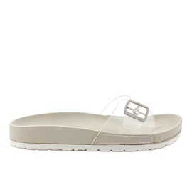 Chinelos transparentes cinza com fivela SE-9606 Chinelos transparentes cinza com fivela SE-9606