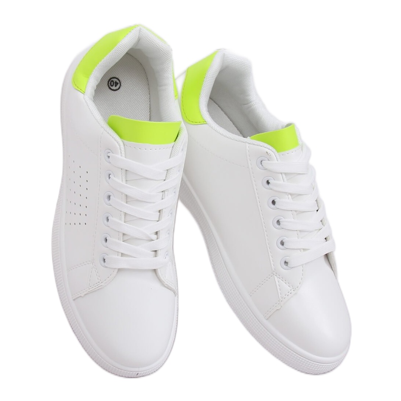 Tênis feminino branco e neon LV101P Flugreen amarelo