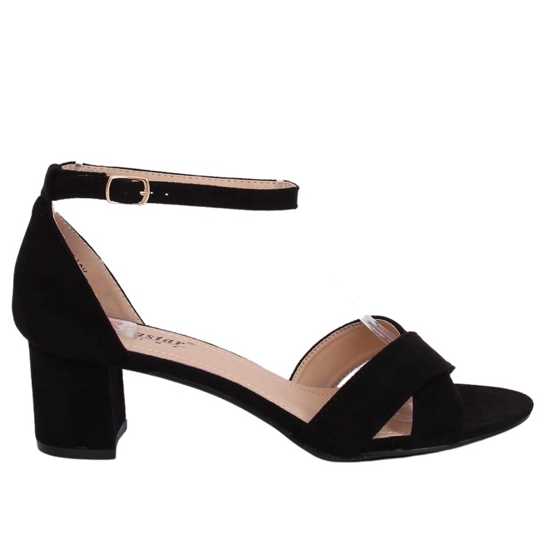 Sandálias pretas de salto alto F189P pretas preto