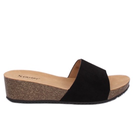 Sapatilhas pretas G186P pretas cunha preto