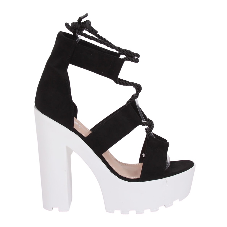 Sandálias pretas na plataforma NS120 Black preto