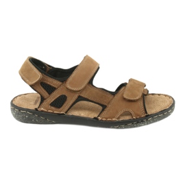 Sandálias masculinas de velcro American Club CY15 / 20 marrom