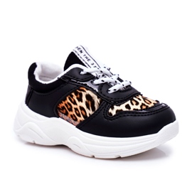 FRROCK Leopard Sport Shoes Para Crianças Penny Preto