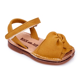 FRROCK Sandálias Patetas de Velcro Amarelas para Crianças amarelo