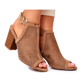 FB1 Botas Openwork Feminino Peep Toe Beige Paradise bege FB1 Botas Openwork Feminino Peep Toe Beige Paradise bege