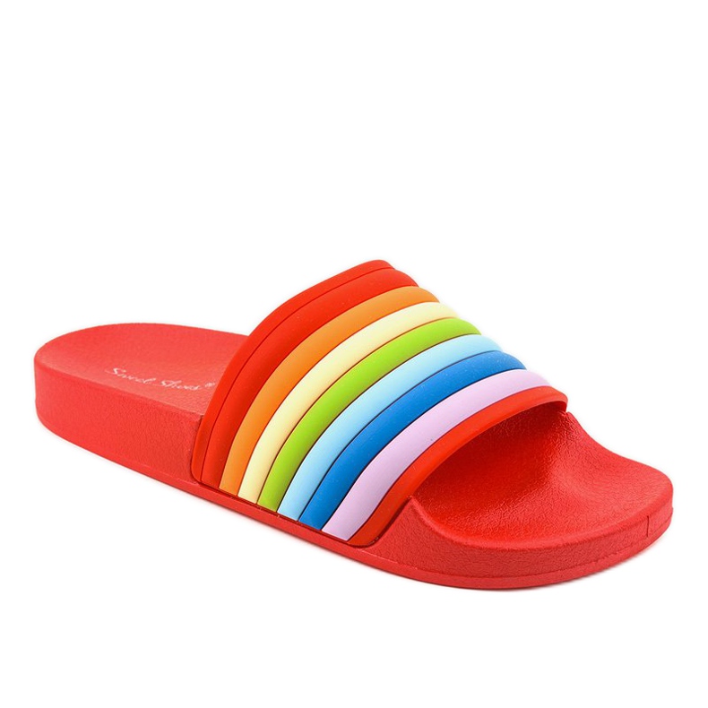 Chinelos pretos com arco-íris 2456-1 multicolorido