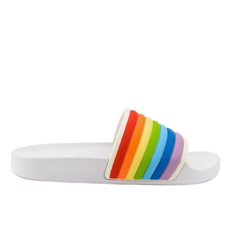 Chinelos brancos com arco-íris 2456-2 multicolorido
