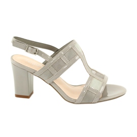 Sandálias no poste de Sergio Leone SK814 tornozelo cinza