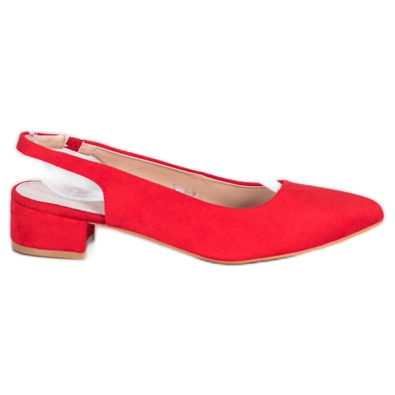 Goodin Bombas com calcanhar descoberto vermelho