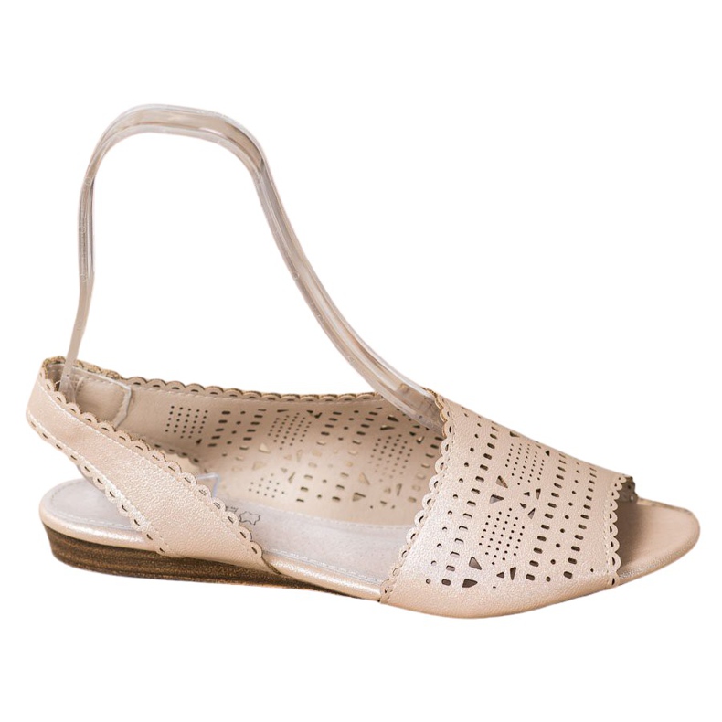 Goodin Sandálias douradas brilhantes dourado