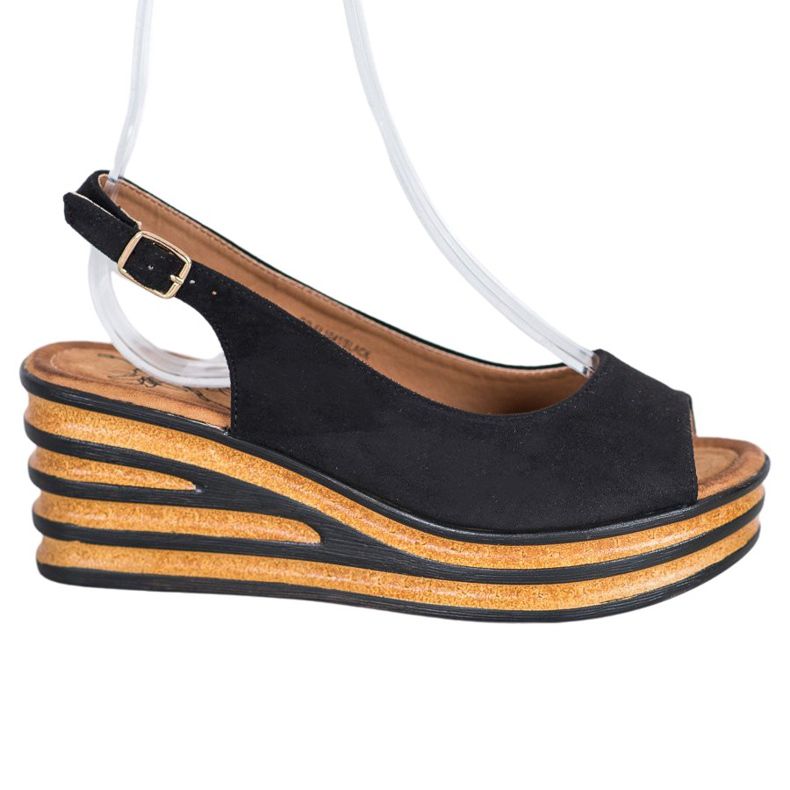 Goodin Sandálias de camurça leve preto