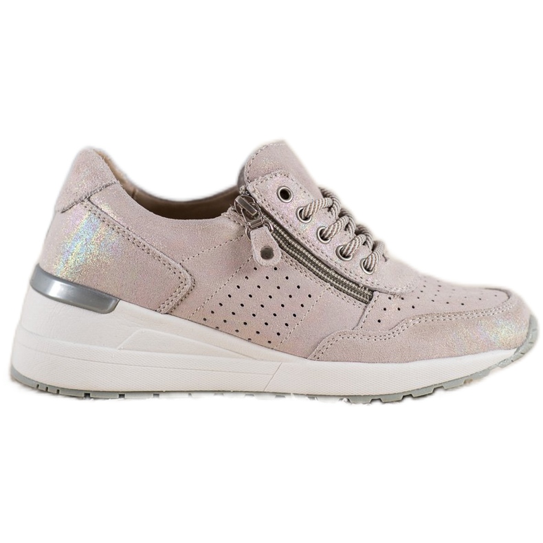 Tênis de couro com zíper VINCEZA castanho