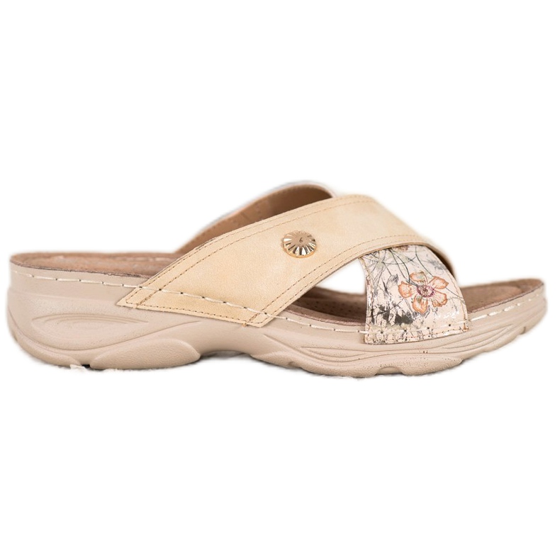 Chinelos na plataforma VINCEZA bege