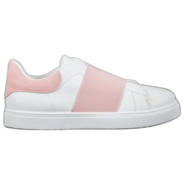 SHELOVET Sapatos deslizantes com elástico branco rosa