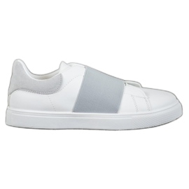 SHELOVET Sapatos deslizantes com elástico branco cinza