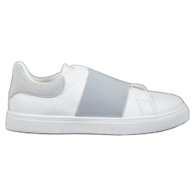 SHELOVET Sapatos deslizantes com elástico branco cinza