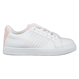 SHELOVET Sapatos Brancos com Inserção de Camurça SHELOVET Sapatos Brancos com Inserção de Camurça