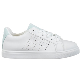 SHELOVET Sapatos Brancos com Inserção de Camurça