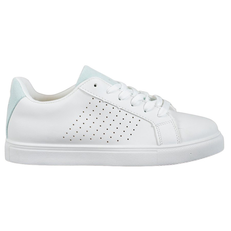 SHELOVET Sapatos Brancos com Inserção de Camurça