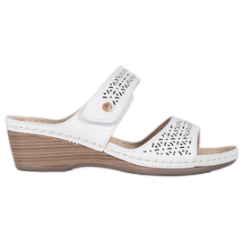 SHELOVET Chinelos leves de velcro branco SHELOVET Chinelos leves de velcro branco