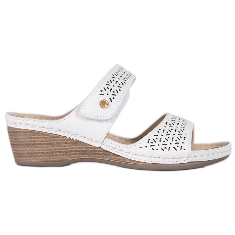 SHELOVET Chinelos leves de velcro branco SHELOVET Chinelos leves de velcro branco