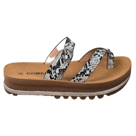 Comer Chinelos na plataforma da moda multicolorido