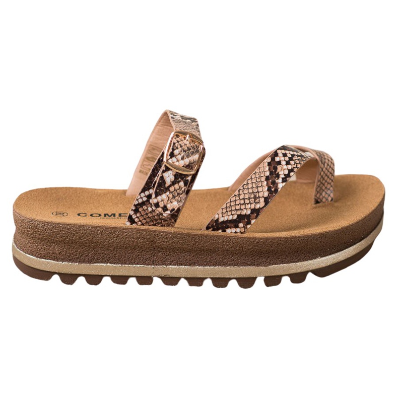 Comer Chinelos na plataforma da moda multicolorido