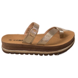 Comer Chinelos na plataforma da moda amarelo