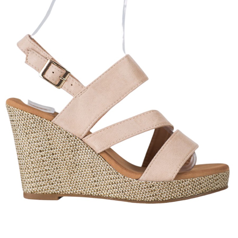 Small Swan Sandálias Beige Wedge bege