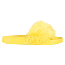 SHELOVET Chinelos de borracha com pele amarelo SHELOVET Chinelos de borracha com pele amarelo