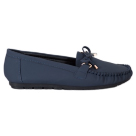 Diamantique Mocassins de couro ecológico azul marinho azul-marinho