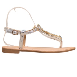 Small Swan Sandálias Elegantes Com Zircônia Cúbica cinza