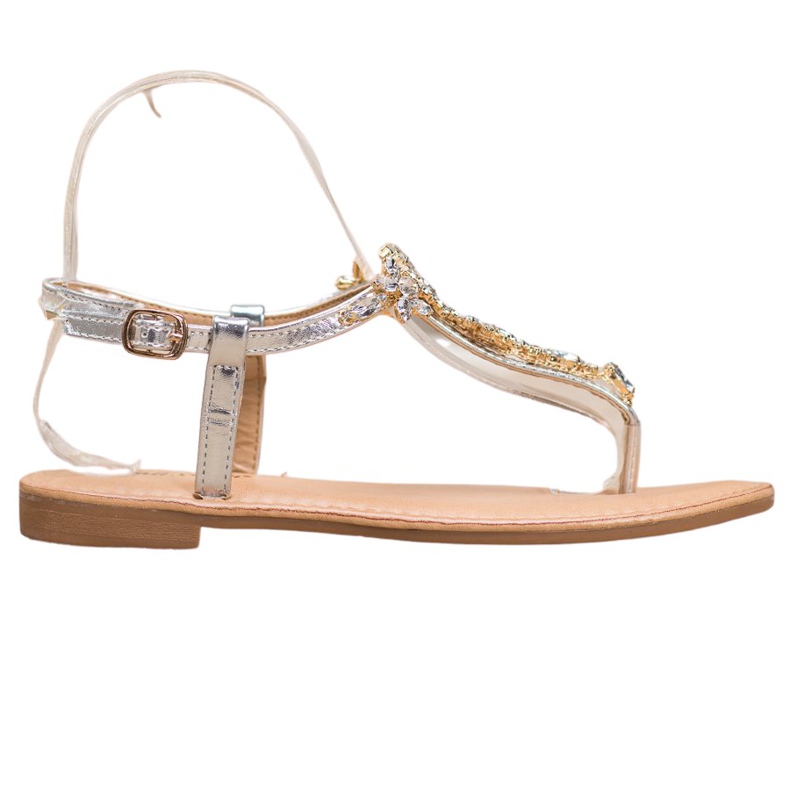 Small Swan Sandálias Elegantes Com Zircônia Cúbica cinza