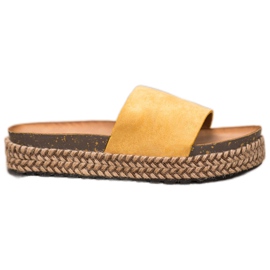 Comer Chinelos casuais na plataforma amarelo