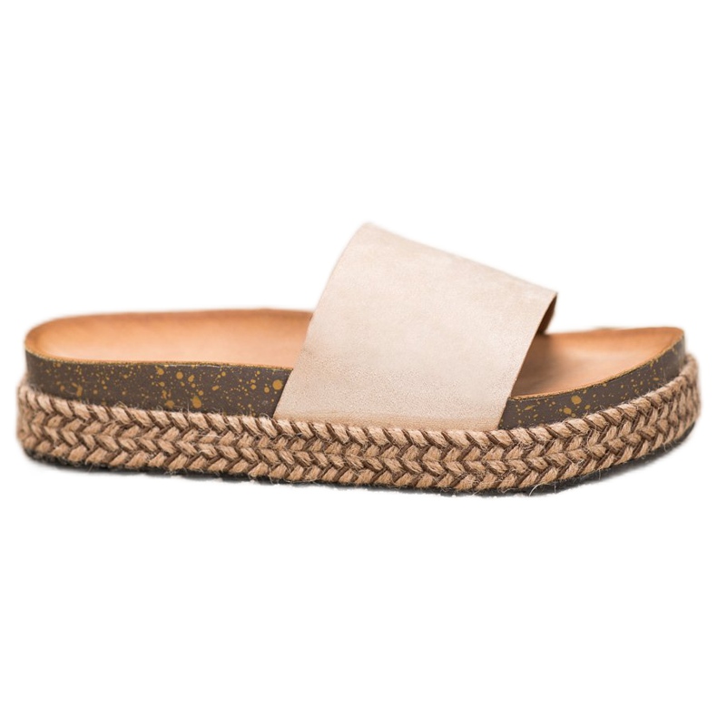 Comer Chinelos casuais na plataforma castanho