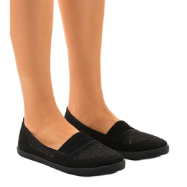 Tênis preto CB1711 com aberturas deslizantes Tênis preto CB1711 com aberturas deslizantes