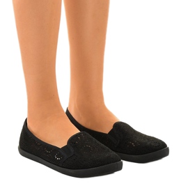 Tênis HJ1709 preto com aberturas deslizantes Tênis HJ1709 preto com aberturas deslizantes