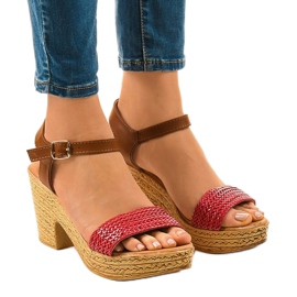 Sandálias de salto alto vermelhas 150-614 vermelho