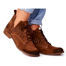 Nicole Botas de couro feminino camelo baixo meridan marrom
