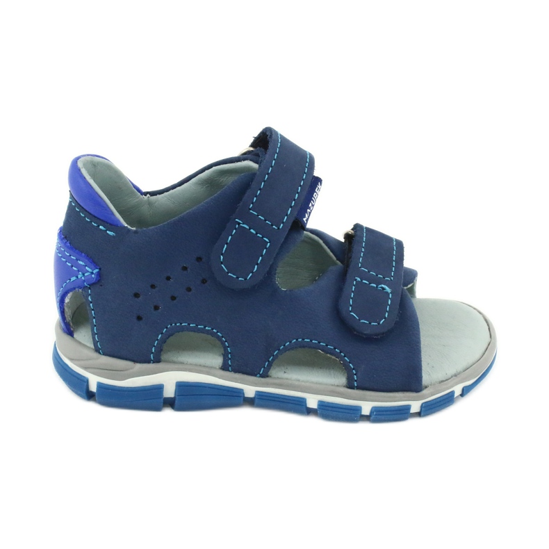 Mazurek Meninos de couro com velcro azul marinho 314