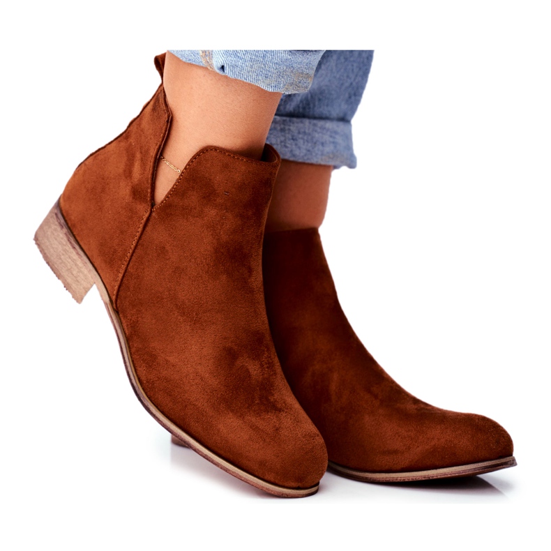 EVE Botas femininas com salto plano Spring Camel Viva castanho EVE Botas femininas com salto plano Spring Camel Viva castanho